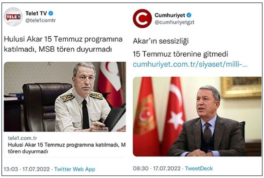 'Hulusi Akar 15 Temmuz törenine katılmadı' iddiası fotoğraflarla yalanlandı!